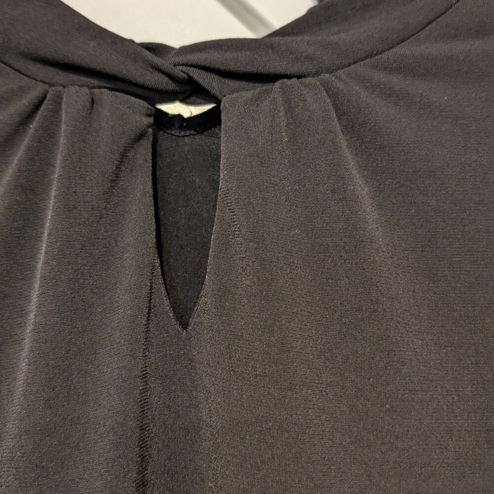 Calvin Klein Black Long Sleeve Keyhole Blouse Size Small - Picture 2 of 6